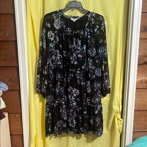 Studio Black and Blue Bishop Sleeve Sundress